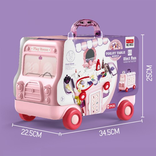 Mobile Makeup Beauty Bus Stall Set 2 IN 1